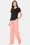Clovia Rayon Blend Pyjama Set - Peach — thumbnail 3