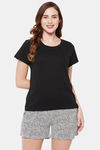 Clovia Cotton Shorts Set - Black — thumbnail 1