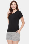 Clovia Cotton Shorts Set - Black — thumbnail 3