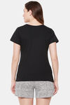 Clovia Cotton Shorts Set - Black — thumbnail 4