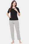 Clovia Cotton Pyjama Set - Black — thumbnail 1