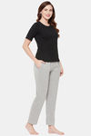 Clovia Cotton Pyjama Set - Black — thumbnail 2