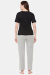 Clovia Cotton Pyjama Set - Black — thumbnail 4