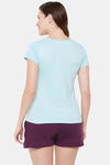 Clovia Cotton Shorts Set - Blue — thumbnail 4