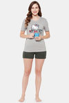 Clovia Cotton Shorts Set - Grey — thumbnail 5