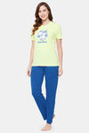 Clovia Cotton Pyjama Set - Yellow — thumbnail 3