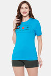 Clovia Cotton Shorts Set - Blue — thumbnail 1