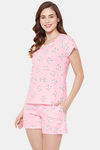 Clovia Cotton Shorts Set - Pink — thumbnail 3