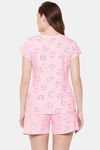 Clovia Cotton Shorts Set - Pink — thumbnail 4