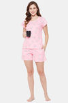 Clovia Cotton Shorts Set - Pink — thumbnail 5