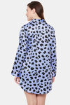Clovia Satin Knee Length Nightdress - Blue — thumbnail 4