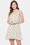 Clovia Rayon Knee Length Nightdress - White — thumbnail 1