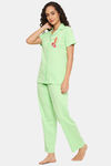Clovia Cotton Pyjama Set - Green — thumbnail 3