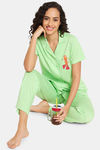 Clovia Cotton Pyjama Set - Green — thumbnail 5