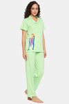 Clovia Cotton Pyjama Set - Green — thumbnail 2