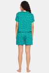 Clovia Rayon Shorts Set - Teal — thumbnail 4