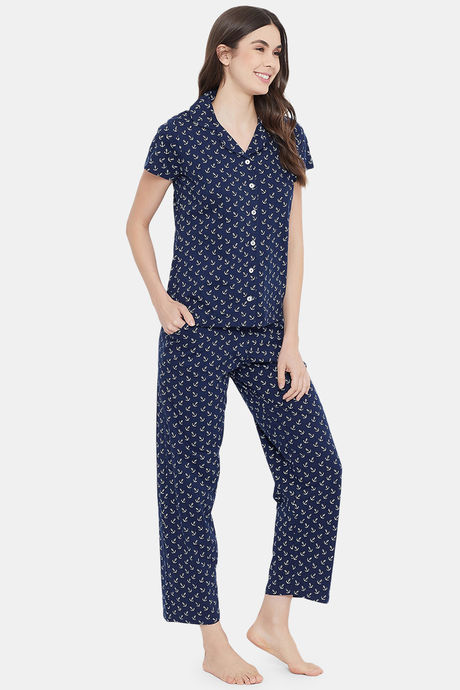 Clovia Cotton Pyjama Set - Blue — image 2