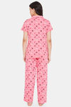 Clovia Cotton Pyjama Set - Pink — thumbnail 4