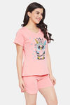 Clovia Cotton Shorts Set - Pink — thumbnail 2