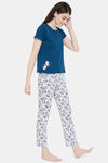 Clovia Cotton Pyjama Set - Blue — thumbnail 2