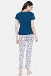 Clovia Cotton Pyjama Set - Blue — thumbnail 4