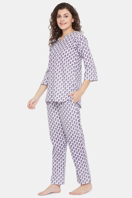 Clovia Cotton Pyjama Set - Blue — image 3