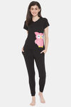 Clovia Cotton Pyjama Set - Black — thumbnail 1