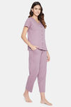 Clovia Cotton Pyjama Set - Purple — thumbnail 2