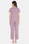 Clovia Cotton Pyjama Set - Purple — thumbnail 4