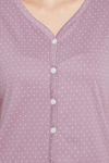 Clovia Cotton Pyjama Set - Purple — thumbnail 5