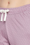 Clovia Cotton Pyjama Set - Purple — thumbnail 6