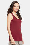 Clovia Cotton Camisole - Maroon — thumbnail 2