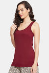Clovia Cotton Camisole - Maroon — thumbnail 3