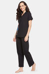 Clovia Cotton Pyajama Set - Black — thumbnail 3