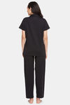 Clovia Cotton Pyajama Set - Black — thumbnail 4