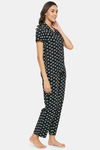 Clovia Cotton Pyajama Set - Black — thumbnail 2