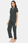 Clovia Cotton Pyajama Set - Black — thumbnail 3