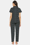 Clovia Cotton Pyajama Set - Black — thumbnail 4