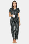 Clovia Cotton Pyajama Set - Black — thumbnail 6