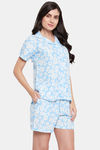 Clovia Rayon Shorts Set - Blue — thumbnail 2