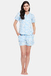 Clovia Rayon Shorts Set - Blue — thumbnail 6