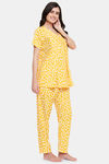Clovia Rayon Mom Pyajama Set - Yellow — thumbnail 2
