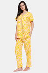 Clovia Rayon Mom Pyajama Set - Yellow — thumbnail 3
