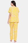 Clovia Rayon Mom Pyajama Set - Yellow — thumbnail 4