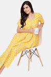 Clovia Rayon Mom Pyajama Set - Yellow — thumbnail 5