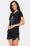 Clovia Cotton Shorts Set - Black — thumbnail 3