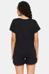 Clovia Cotton Shorts Set - Black — thumbnail 4
