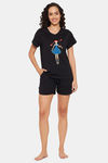 Clovia Cotton Shorts Set - Black — thumbnail 6