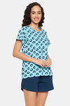 Clovia Cotton Shorts Set - Blue — thumbnail 2