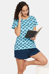 Clovia Cotton Shorts Set - Blue — thumbnail 5